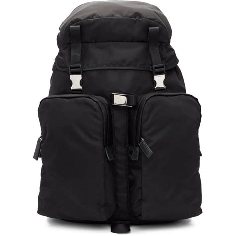 prada black mountain backpack|More.